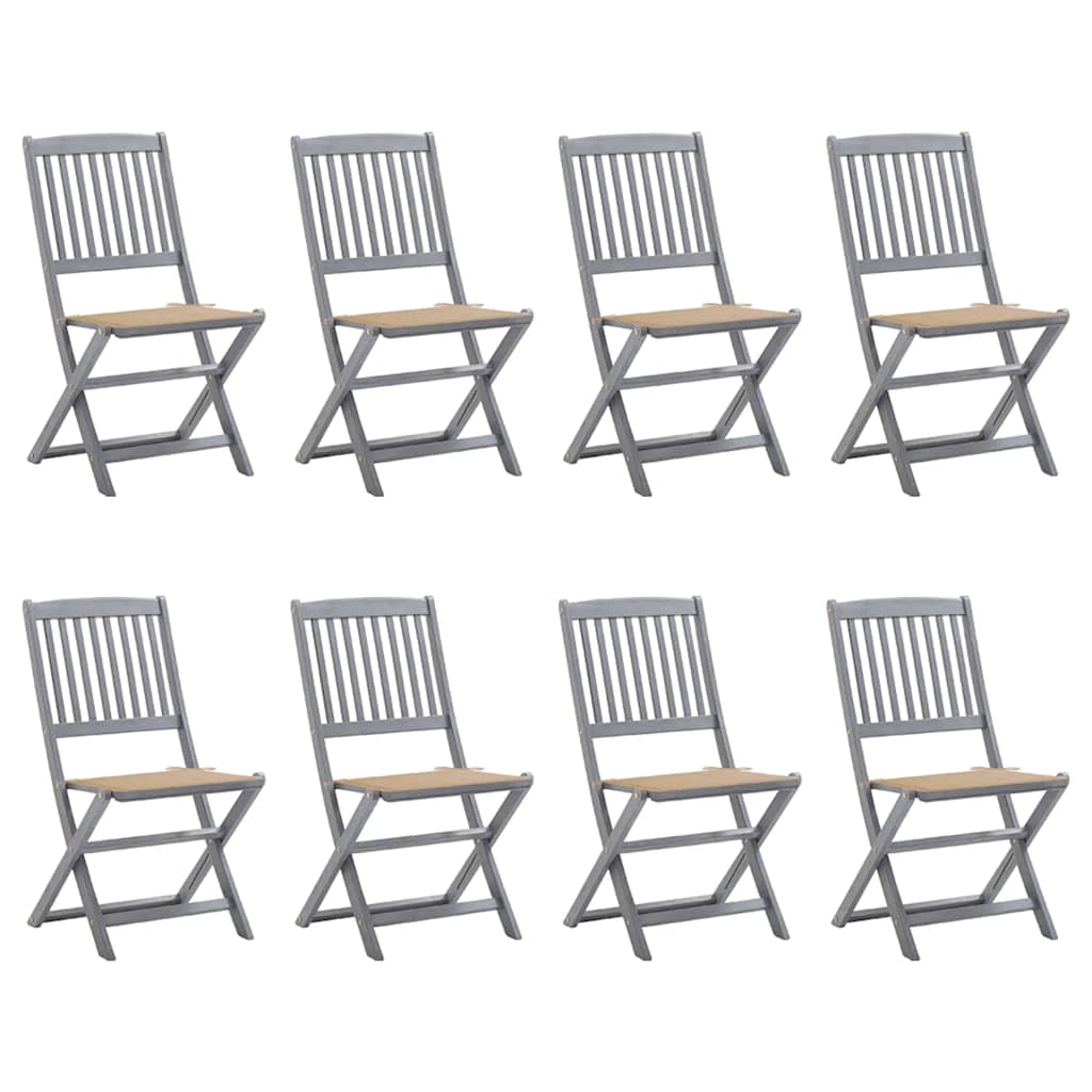 Folding Outdoor Chairs 4 Pcs With Cushions Solid Acacia Wood