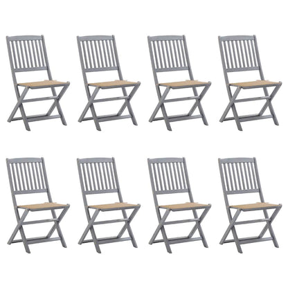 Folding Outdoor Chairs 4 Pcs With Cushions Solid Acacia Wood