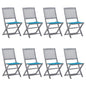 Folding Outdoor Chairs 4 Pcs With Cushions Solid Acacia Wood