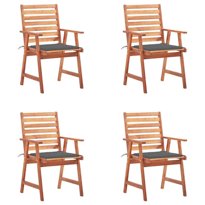 Outdoor Dining Chairs 2 Pcs With Cushions Solid Acacia Wood
