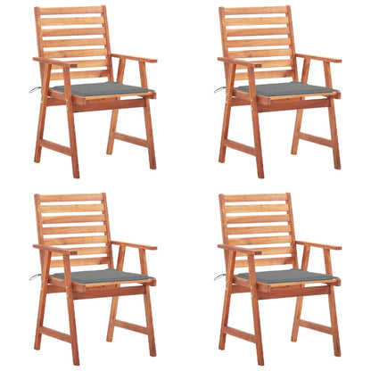 Outdoor Dining Chairs 2 Pcs With Cushions Solid Acacia Wood