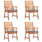 Outdoor Dining Chairs 2 Pcs With Cushions Solid Acacia Wood