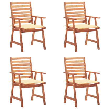 Outdoor Dining Chairs 2 Pcs With Cushions Solid Acacia Wood