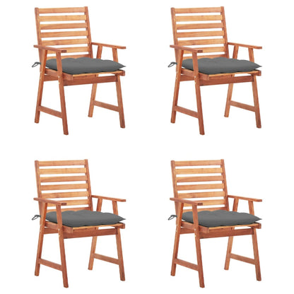 Outdoor Dining Chairs 3 Pcs With Cushions Solid Acacia Wood