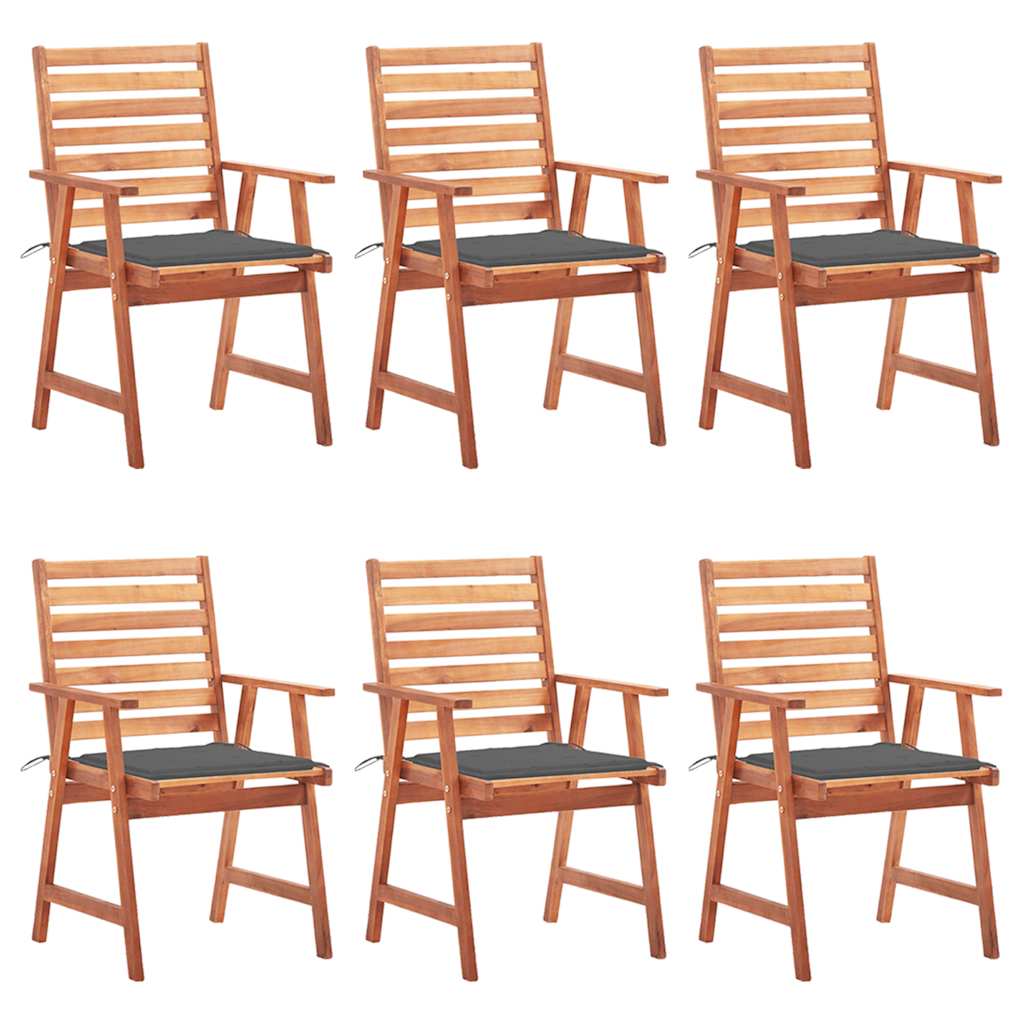 Outdoor Dining Chairs 2 Pcs With Cushions Solid Acacia Wood