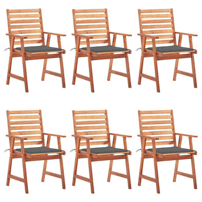 Outdoor Dining Chairs 2 Pcs With Cushions Solid Acacia Wood
