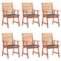 Outdoor Dining Chairs 2 Pcs With Cushions Solid Acacia Wood