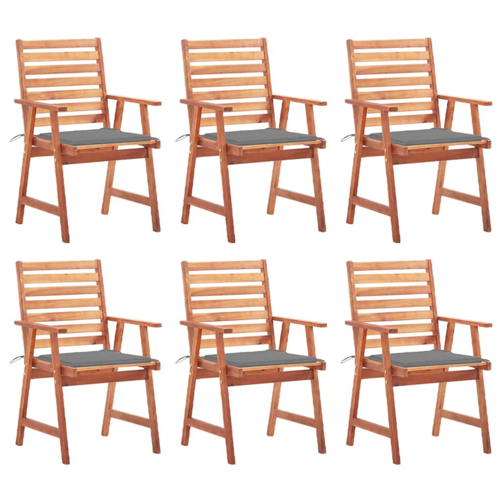 Outdoor Dining Chairs 2 Pcs With Cushions Solid Acacia Wood