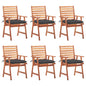 Outdoor Dining Chairs 3 Pcs With Cushions Solid Acacia Wood