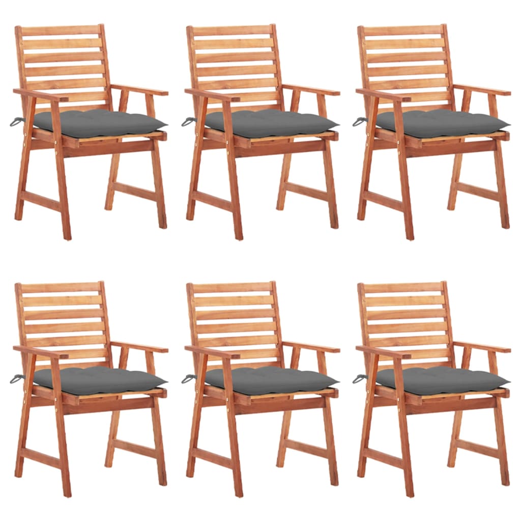 Outdoor Dining Chairs 3 Pcs With Cushions Solid Acacia Wood