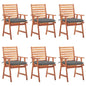 Outdoor Dining Chairs 3 Pcs With Cushions Solid Acacia Wood