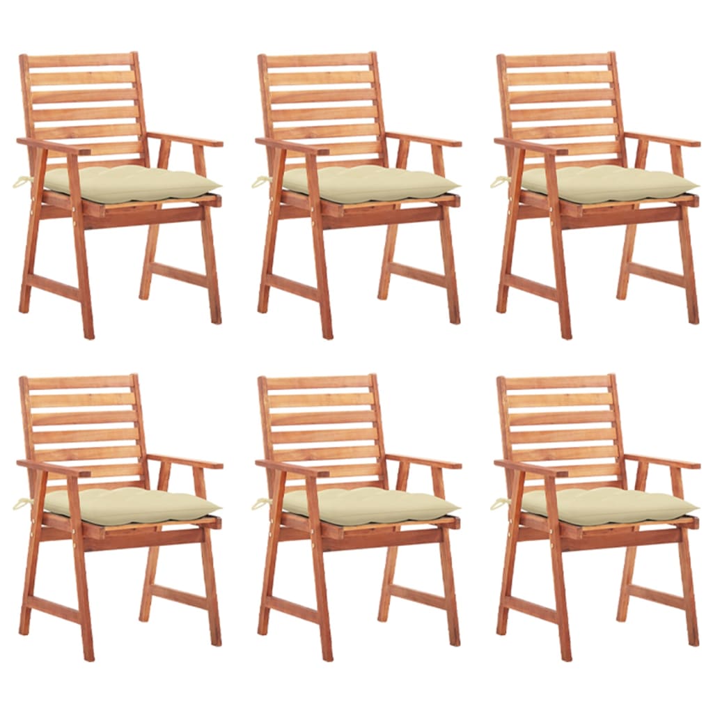 Outdoor Dining Chairs 3 Pcs With Cushions Solid Acacia Wood