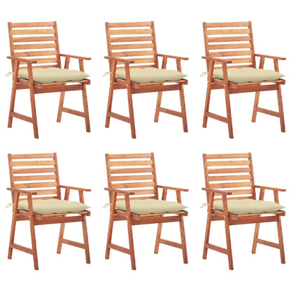 Outdoor Dining Chairs 3 Pcs With Cushions Solid Acacia Wood