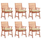 Outdoor Dining Chairs 3 Pcs With Cushions Solid Acacia Wood