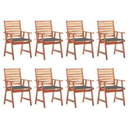 Outdoor Dining Chairs 2 Pcs With Cushions Solid Acacia Wood
