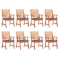 Outdoor Dining Chairs 2 Pcs With Cushions Solid Acacia Wood