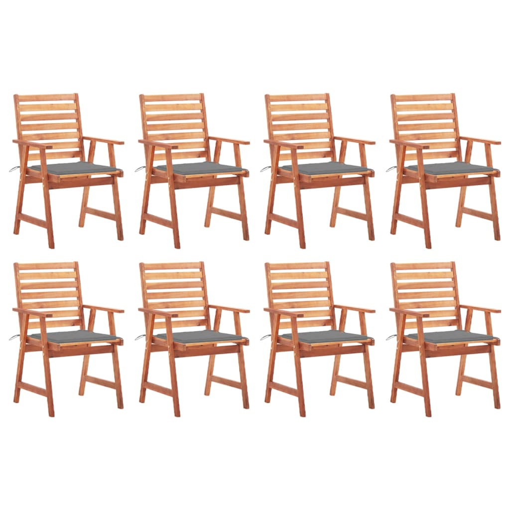 Outdoor Dining Chairs 2 Pcs With Cushions Solid Acacia Wood