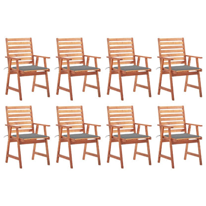 Outdoor Dining Chairs 2 Pcs With Cushions Solid Acacia Wood