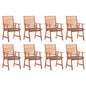 Outdoor Dining Chairs 2 Pcs With Cushions Solid Acacia Wood