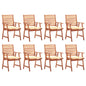 Outdoor Dining Chairs 2 Pcs With Cushions Solid Acacia Wood