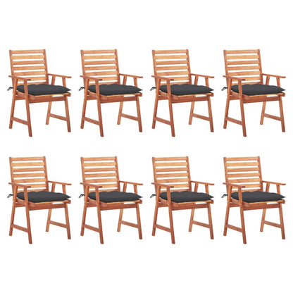 Outdoor Dining Chairs 3 Pcs With Cushions Solid Acacia Wood
