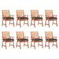Outdoor Dining Chairs 3 Pcs With Cushions Solid Acacia Wood