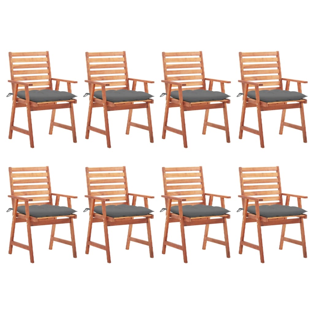 Outdoor Dining Chairs 3 Pcs With Cushions Solid Acacia Wood