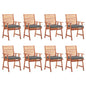 Outdoor Dining Chairs 3 Pcs With Cushions Solid Acacia Wood