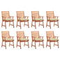 Outdoor Dining Chairs 3 Pcs With Cushions Solid Acacia Wood