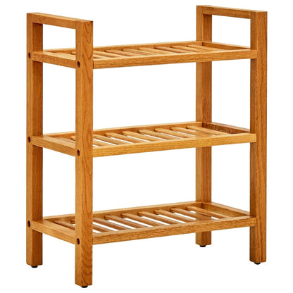 Shoe Rack With 2 Shelves 50X27X Solid Oak Wood