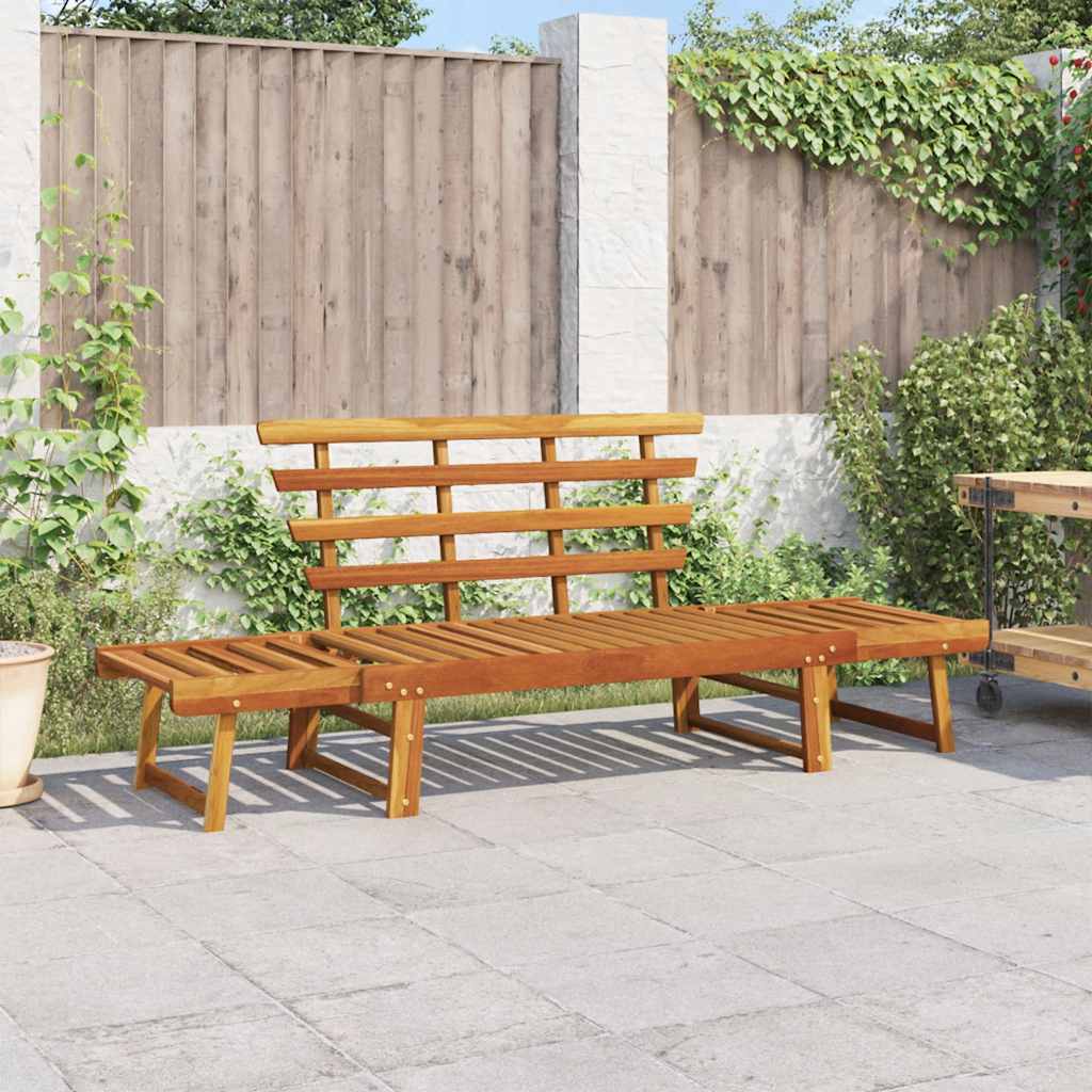 Garden Bench With Cushions 2-In-1 190 Cm Solid Acacia Wood