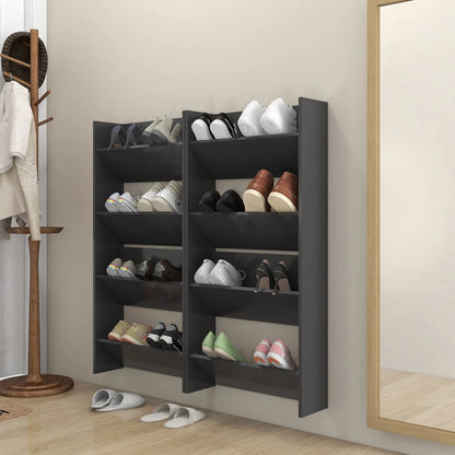 Wall Shoe Cabinet 80X18X Engineered Wood Grey