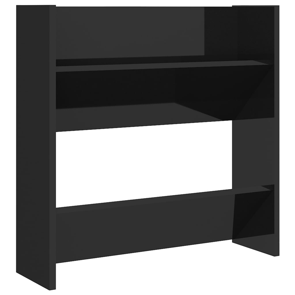 Wall Shoe Cabinets 2 Pcs 60X18X Engineered Wood High Gloss Black