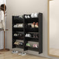 Wall Shoe Cabinets 2 Pcs 60X18X Engineered Wood High Gloss Black