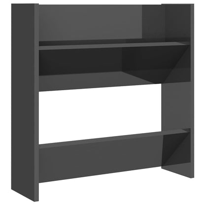 Wall Shoe Cabinets 2 Pcs 60X18X Engineered Wood High Gloss Grey
