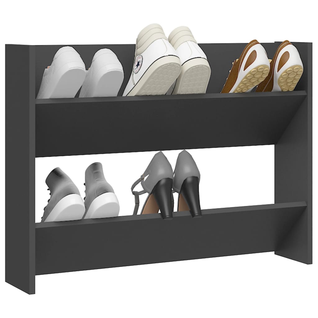 Wall Shoe Cabinet 80X18X Engineered Wood Grey