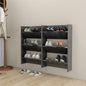Wall Shoe Cabinets 2 Pcs 60X18X Engineered Wood High Gloss Grey