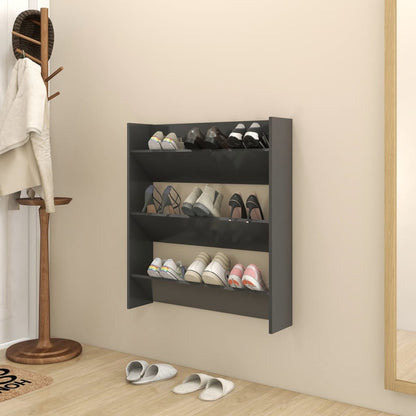 Wall Shoe Cabinet 80X18X Engineered Wood Grey