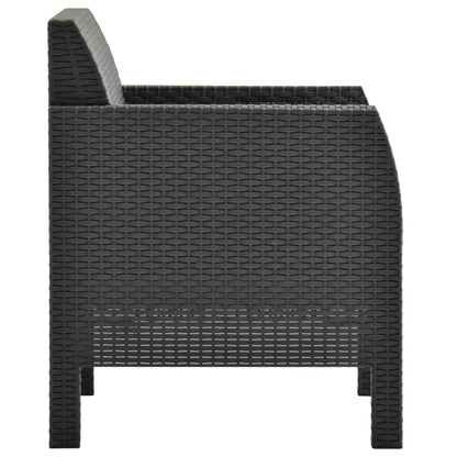 Garden Chairs With Cushions 2 Pcs Pp Rattan Anthracite