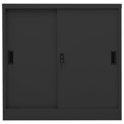 Office Cabinet With Sliding Door 90X40X90 Cm Steel