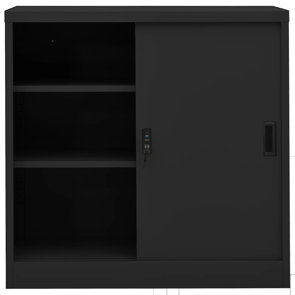 Office Cabinet With Sliding Door 90X40X90 Cm Steel