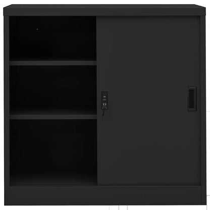 Office Cabinet With Sliding Door 90X40X90 Cm Steel