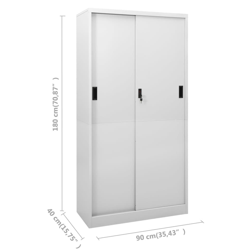 Office Cabinet With Sliding Door 90X40X180 Cm Steel