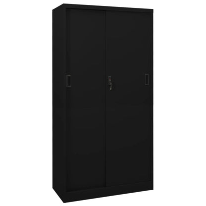 Office Cabinet With Sliding Door 90X40X180 Cm Steel