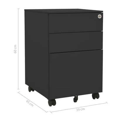Mobile File Cabinet 39X45X60 Cm Steel