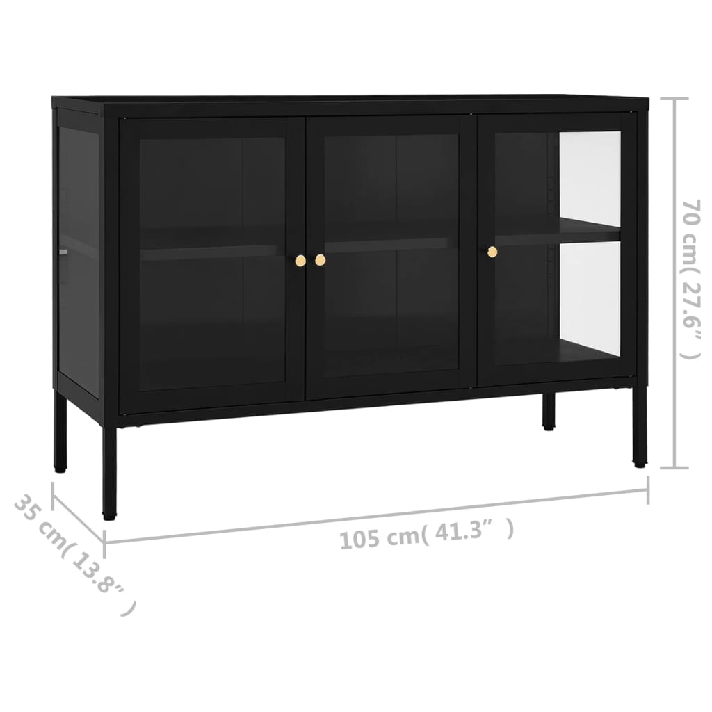 Sideboard 105X35X70 Cm Steel And Glass