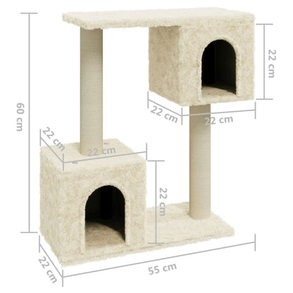Cat Tree With Sisal Scratching Posts 60 Cm