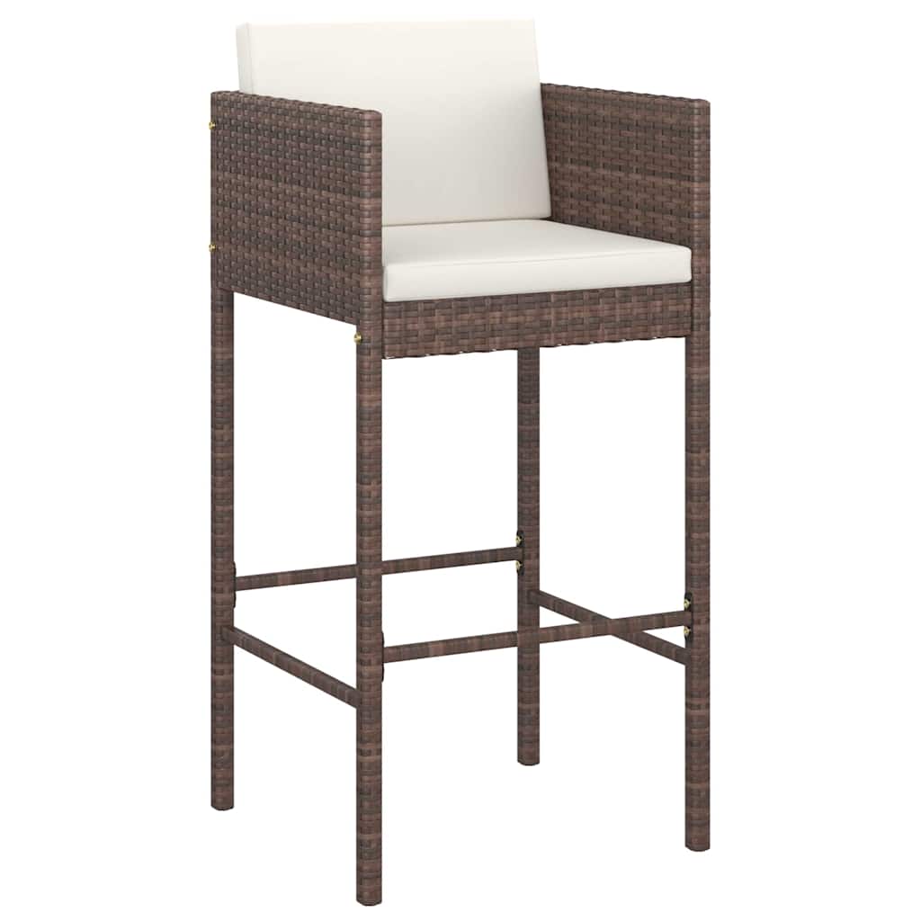 Bar Stools 2 Pcs With Cushions Poly Rattan