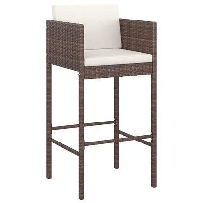Bar Stools 2 Pcs With Cushions Poly Rattan