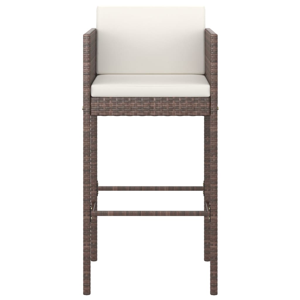Bar Stools 2 Pcs With Cushions Poly Rattan